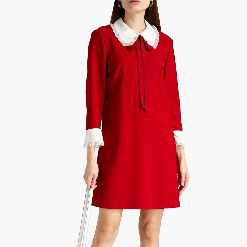 RED Valentino Red Long Sleeve Dress A line